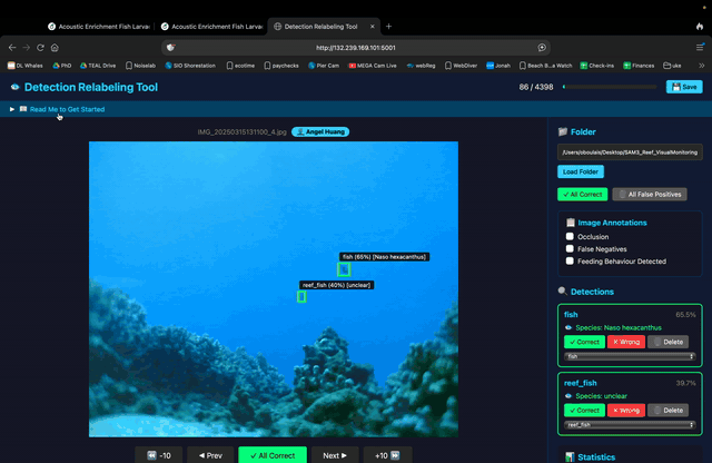 CFD detecting fish in Hawaiian reef footage